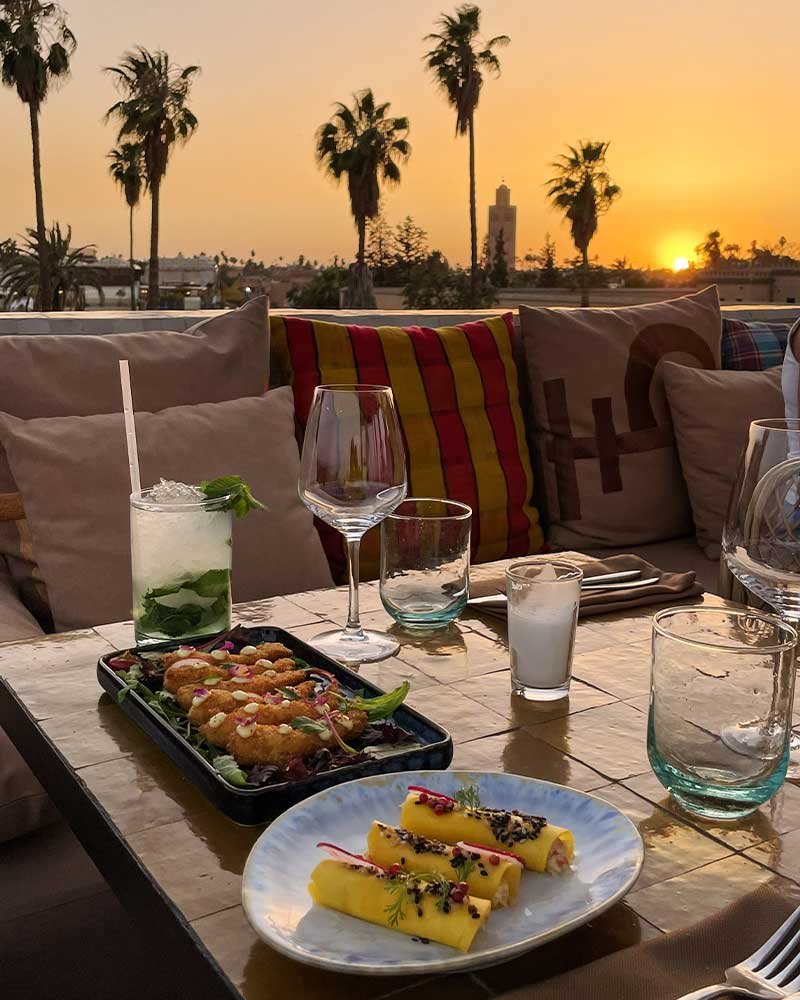 Dinner rooftop bar Marrakech